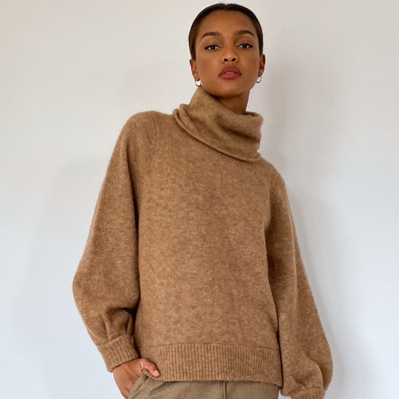 Aritzia - The Group X Babaton - Adichie Sweater - Brown/Tan/Turtle Neck -Size XS - Picture 1 of 5